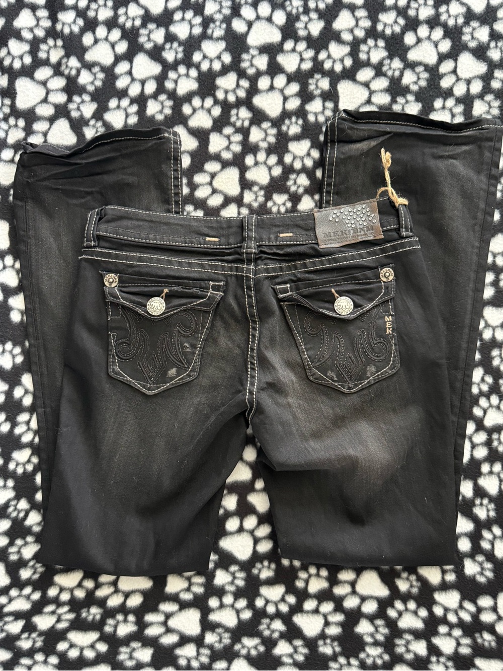 MEK Denim Lyon Easy Bootcut Jeans Black Size 28 NWT